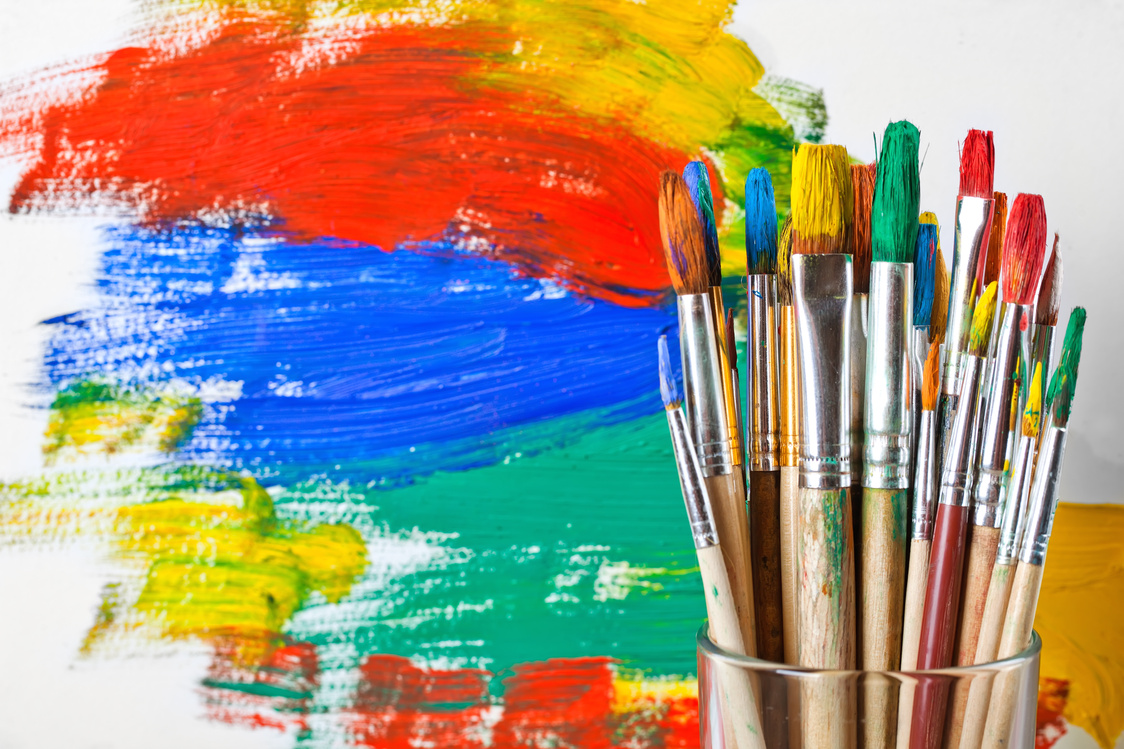 Paints and brushes